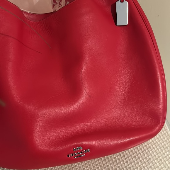 Coach Red Leather Hobo Bag - Picture 4 of 15